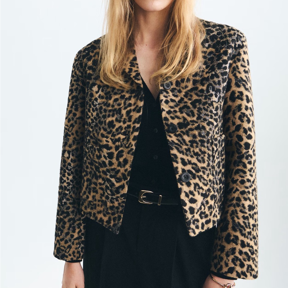 Mango Leopard Print Jacket